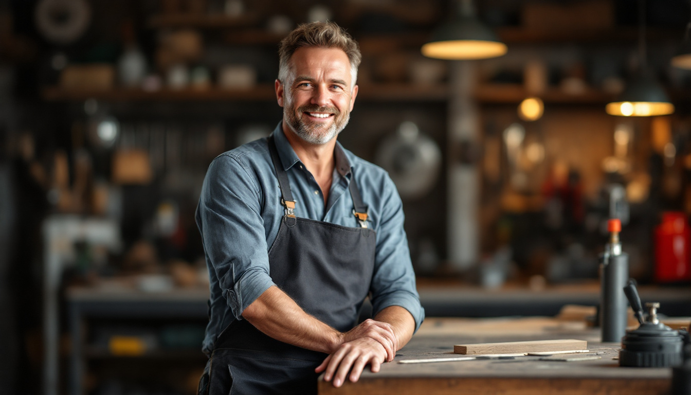 A confident business owner standing in a stable, well-run workshop, the security a cash reserve small business owners hold provides