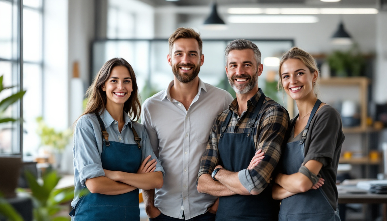 A positive, engaged small business team, the culture that grows when difficult conversations with employees are handled well