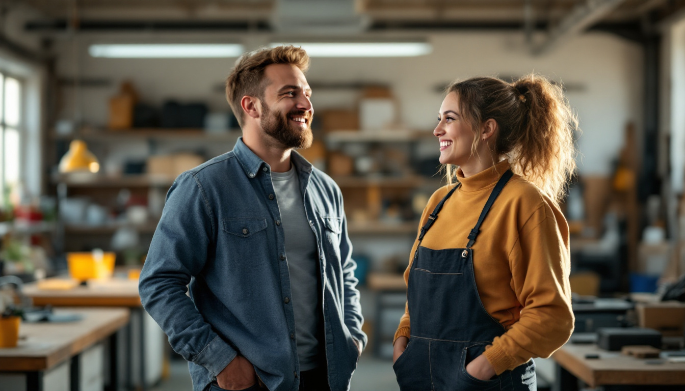 A small business owner warmly welcoming and onboarding a new first employee in their workplace