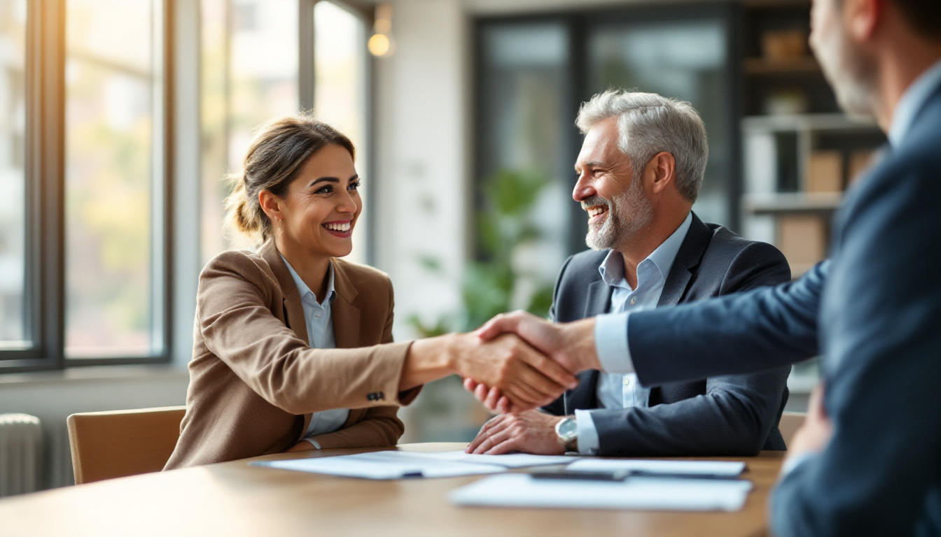 A business owner and coach shaking hands at the start of a coaching relationship built on trust