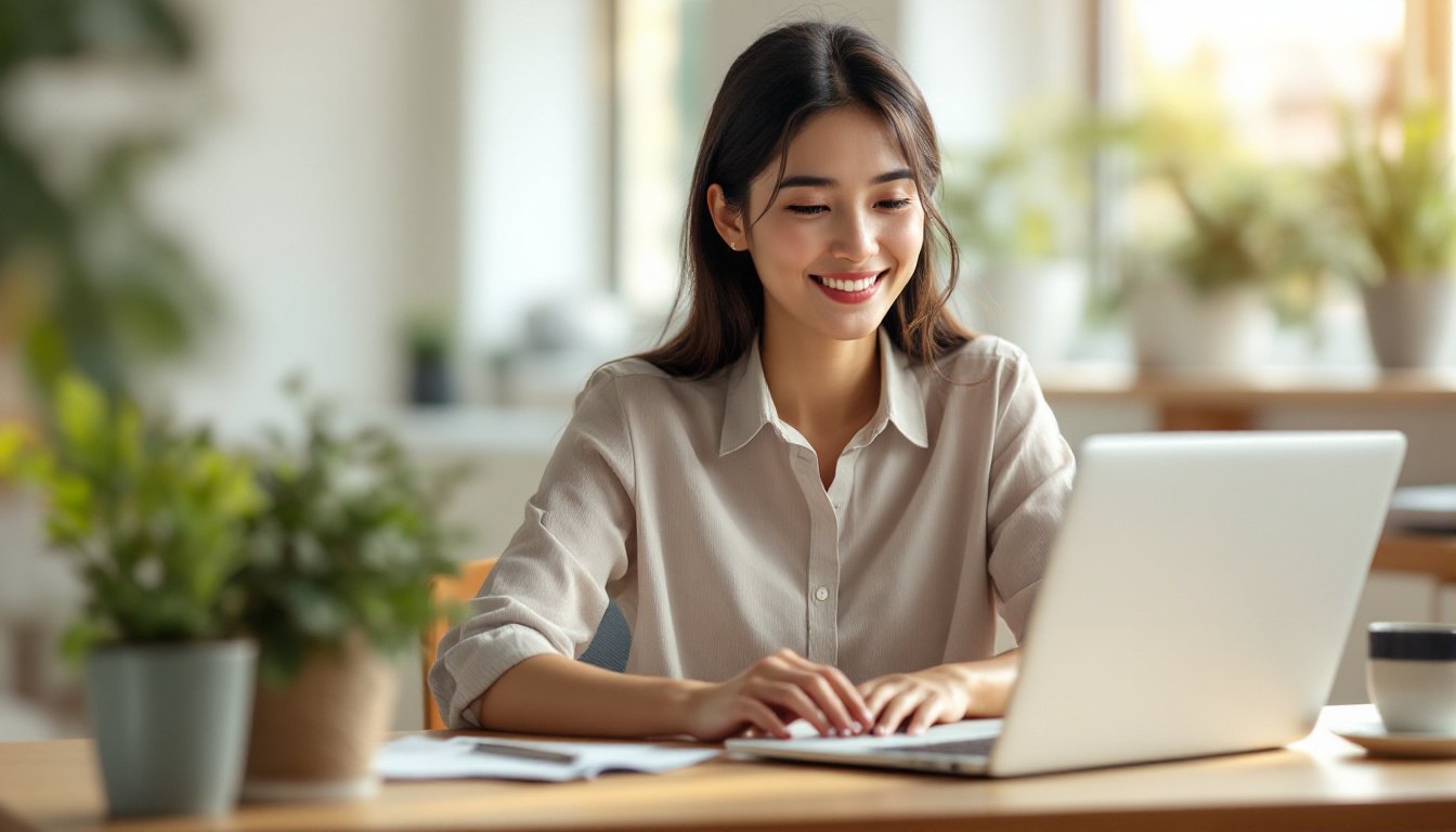 A business owner responding to Google reviews on a laptop as part of a simple system to get more Google reviews