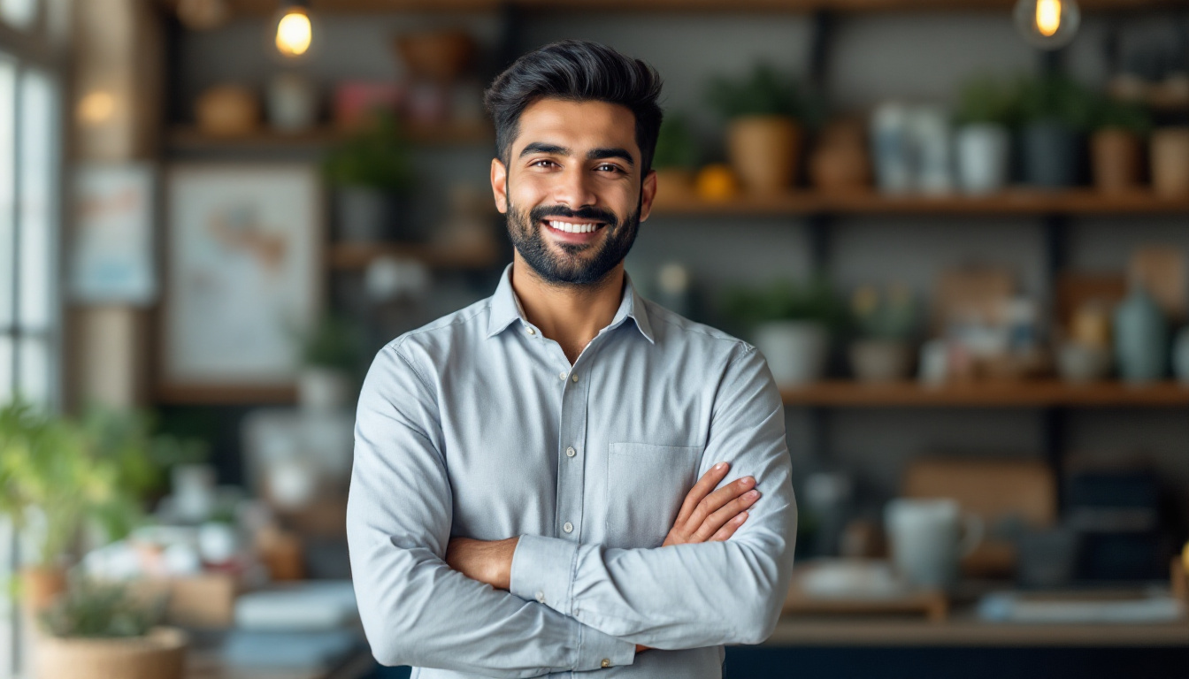 A confident small business owner whose stronger profit margins came from lower costs, not higher prices